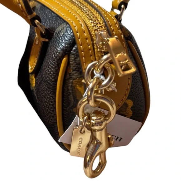 Coach Mini Rowan Bag Charm in Signature Canvas with Floral Print, NWT - Picture 6 of 9